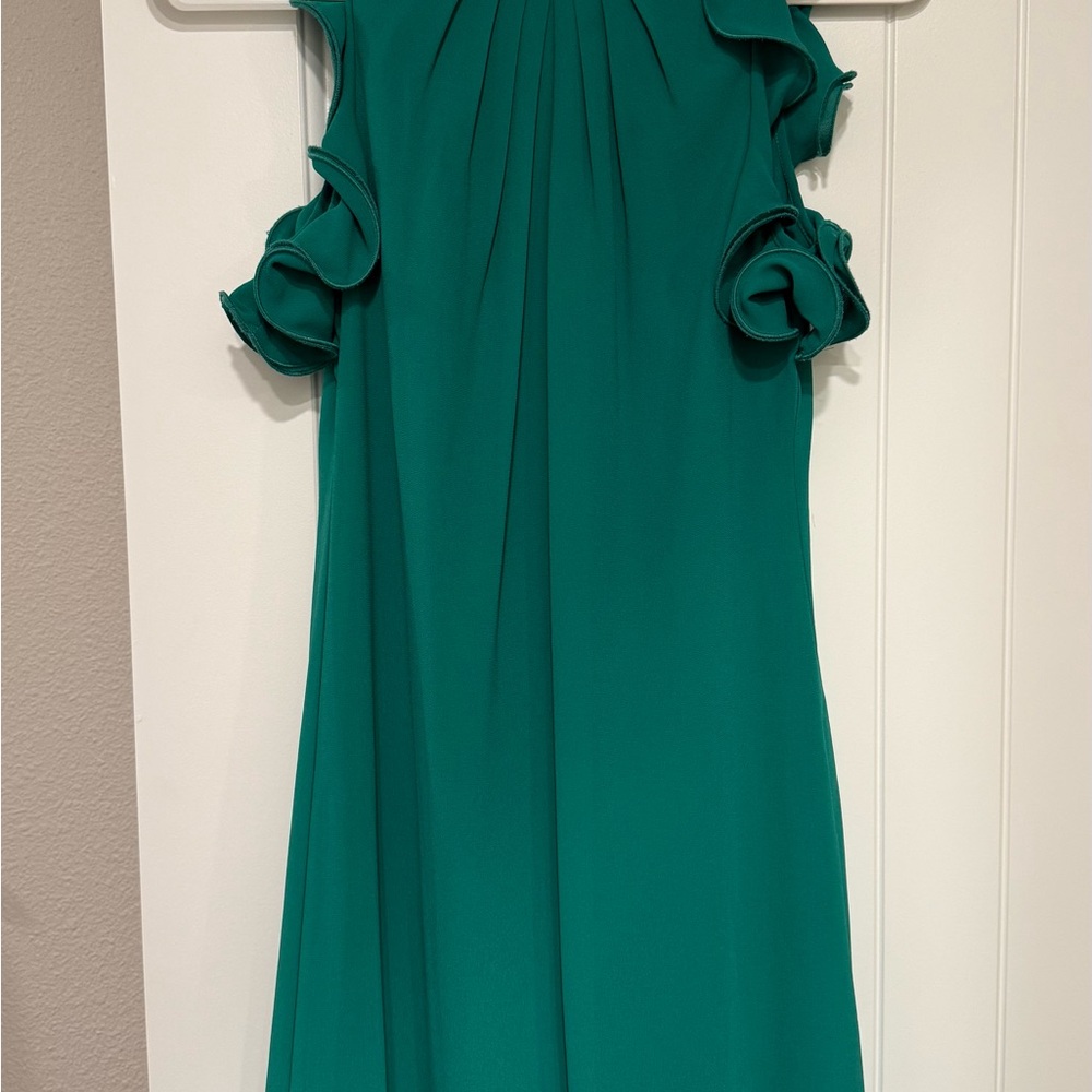 Vince Camuto Teal Ruffle Sleeve Mini Dress